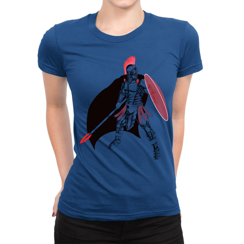 Futuristic Cyber Spartan Ladies Fitted T-Shirt by derkswiffc | Artistshot