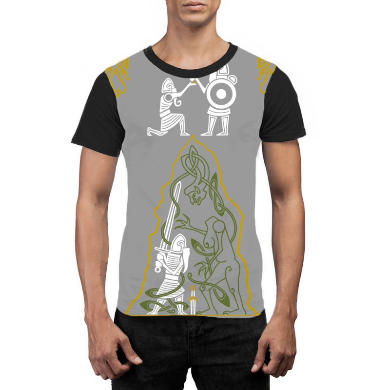 Beowulf Vs Grendel's Mother Graphic T-shirt | Artistshot