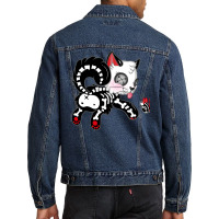 Skele Cat Red Version Men Denim Jacket | Artistshot