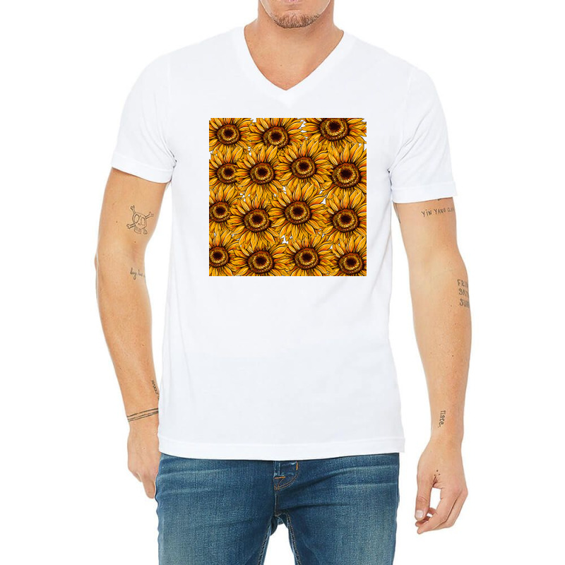 Sunflower Seamless Pattren V-neck Tee | Artistshot