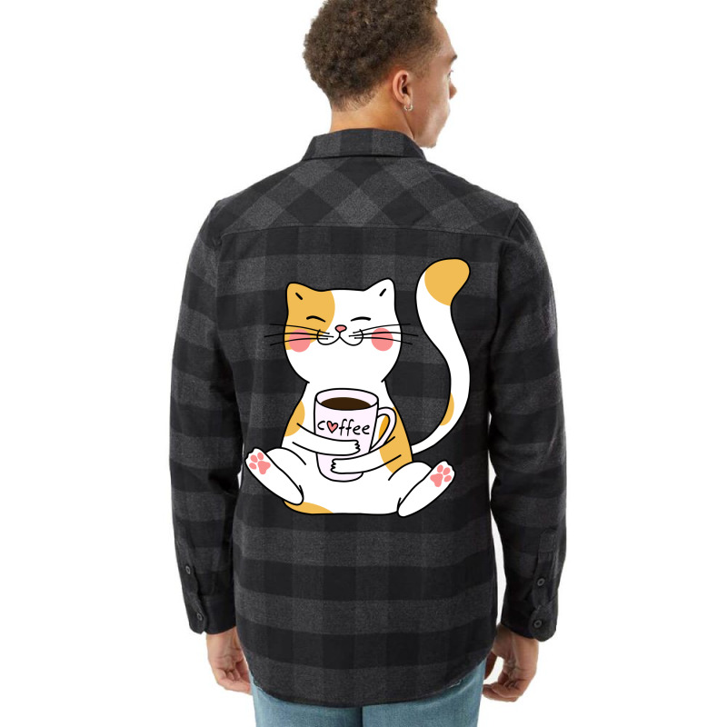 Cat And Coffee Flannel Shirt | Artistshot