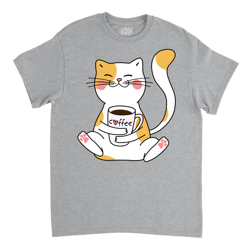 Cat And Coffee Classic T-shirt | Artistshot