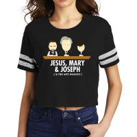 Jesus, Mary, Joseph & The Wee Donkey Scorecard Crop Tee | Artistshot