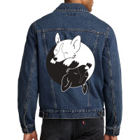 Corgi Dog Yin Yang Men Denim Jacket | Artistshot