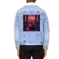 Car Retro Synthwave Unisex Sherpa-lined Denim Jacket | Artistshot