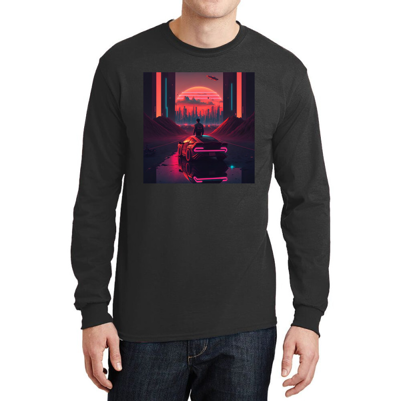 Car Retro Synthwave Long Sleeve Shirts by Agus Creative | Artistshot