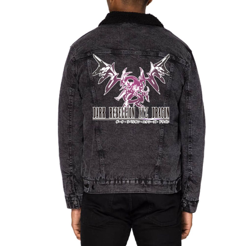 Dark Rebellion Xyz Dragon In Final Fantasy Style Unisex Sherpa-lined Denim Jacket | Artistshot