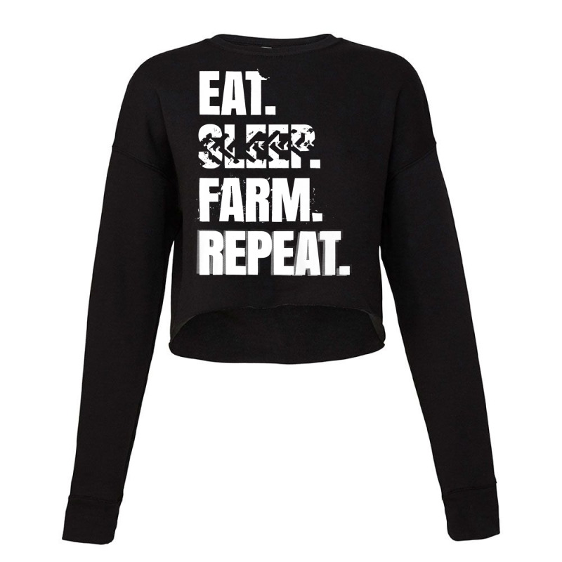 Farming Simulator   Eat. Sleep. Farm. Repeat. T Shirt(white) Cropped Sweater by aiiluurosy | Artistshot