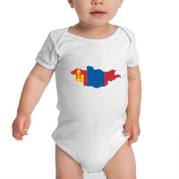 Mongolia Map Flag Drawing Line Art Baby Bodysuit | Artistshot