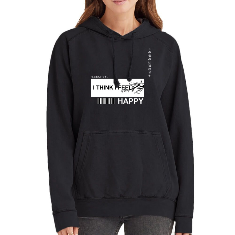 I Think I Feel Happy Vintage Hoodie | Artistshot