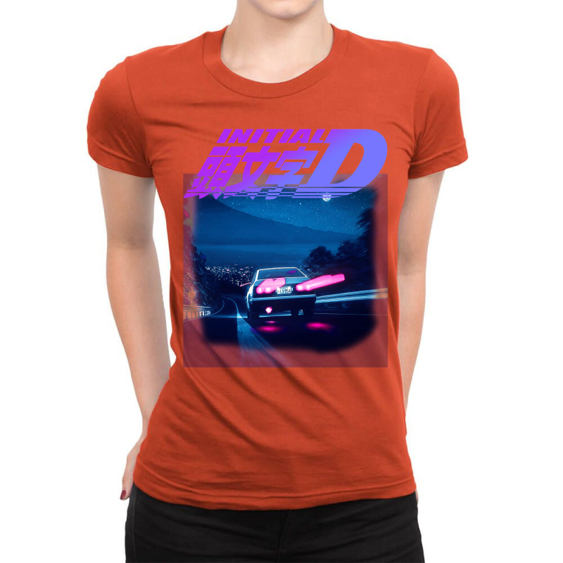 Initial D Neon Ae86 Ladies Fitted T-Shirt by kalyanoybekz | Artistshot