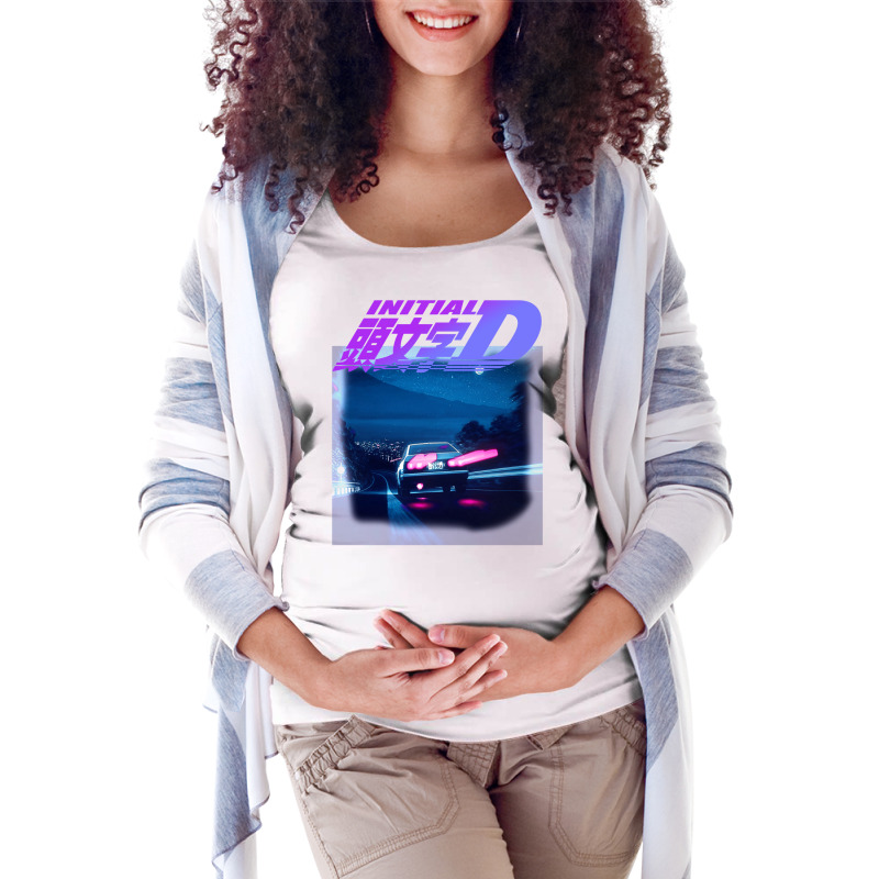 Initial D Neon Ae86 Maternity Scoop Neck T-shirt by kalyanoybekz | Artistshot