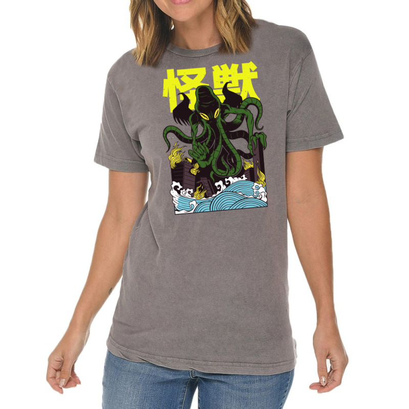 Japanese Cthulhu Vintage T-shirt | Artistshot