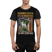 Minnesota Deer Hunter American Flag Deer Hunting Graphic T-shirt | Artistshot