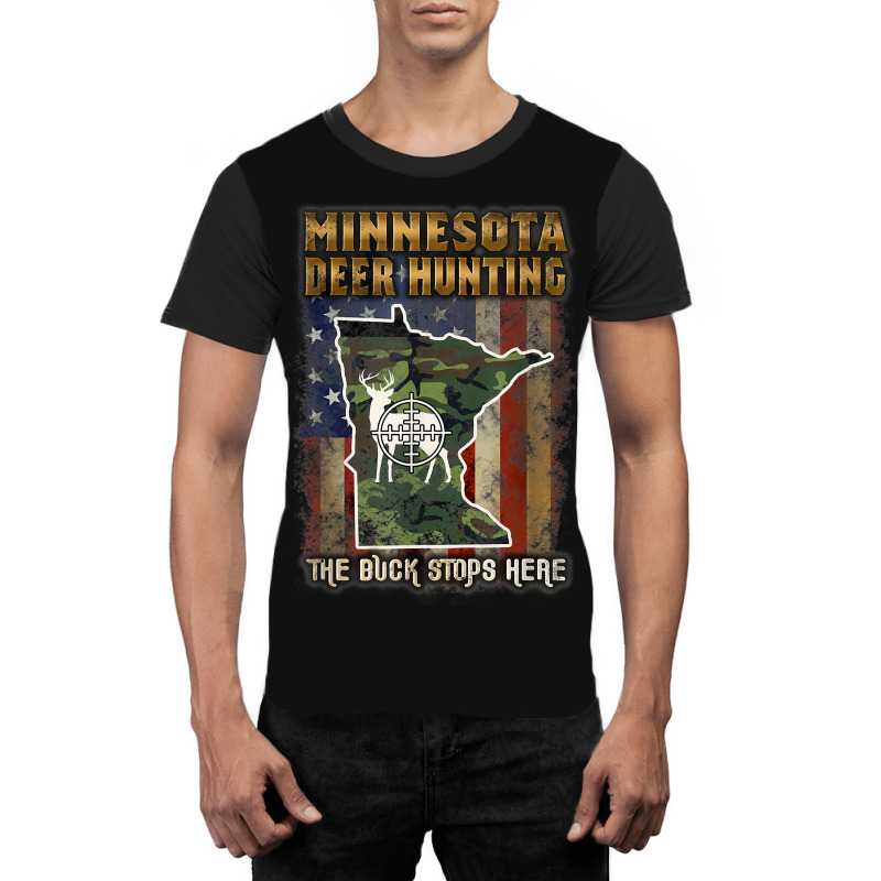 Minnesota Deer Hunter American Flag Deer Hunting Graphic T-shirt | Artistshot