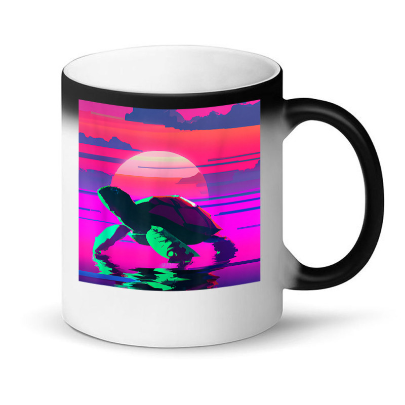 Beach Sunset Tortoise Painted Alligator Snapping Turtle T Shirt Magic Mug | Artistshot