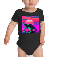 Beach Sunset Tortoise Painted Alligator Snapping Turtle T Shirt Baby Bodysuit | Artistshot