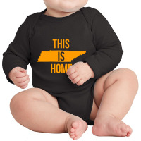 Hot Trend Orange Tennessee State Outline Tennessee Saying This Is Home Long Sleeve Baby Bodysuit | Artistshot