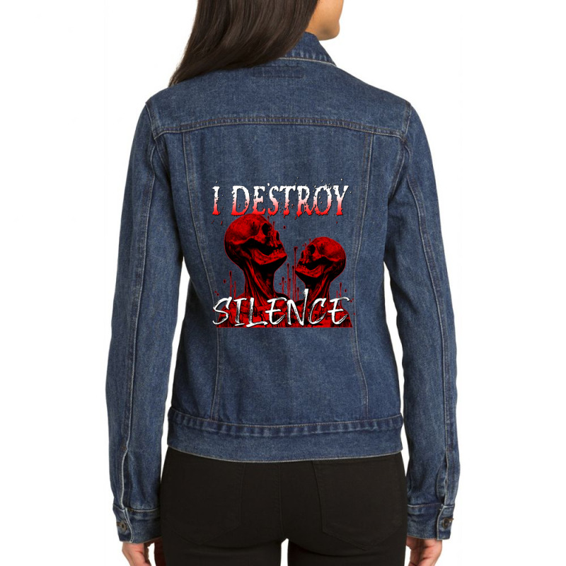 Destroy Silence Ladies Denim Jacket by corraHugot | Artistshot