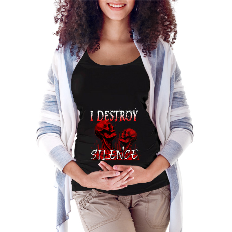 Destroy Silence Maternity Scoop Neck T-shirt by corraHugot | Artistshot