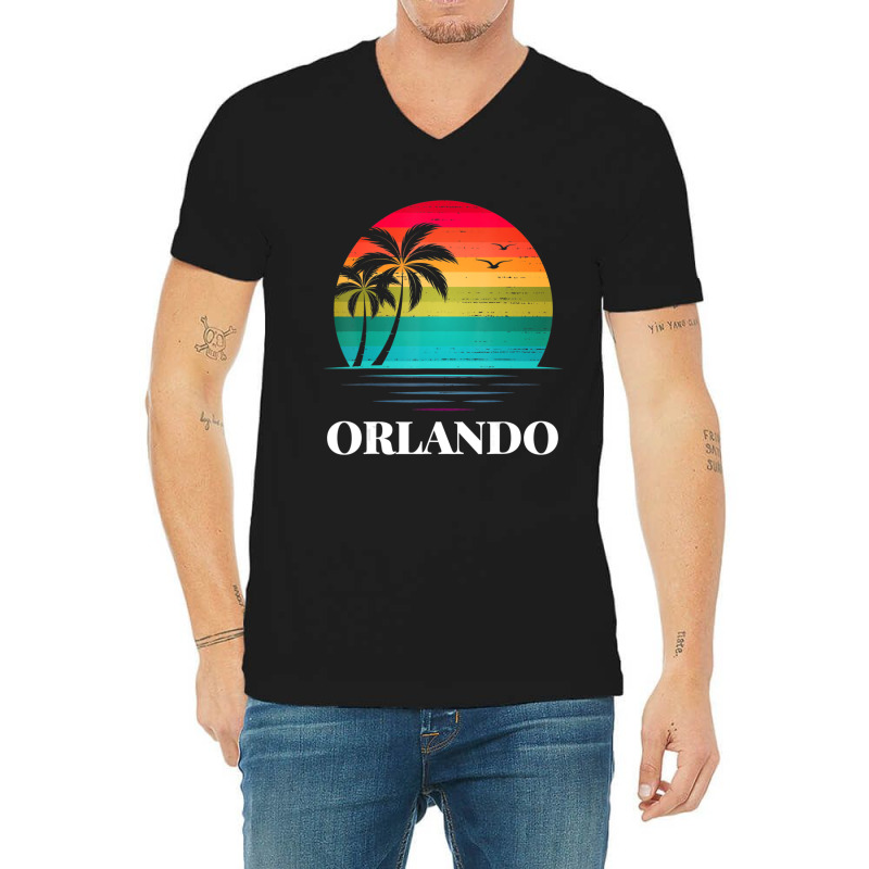 Limited Edition Orlando Florida Vacation Beach Island Family Group V-Neck Tee by Whitehead Hoppe | Artistshot