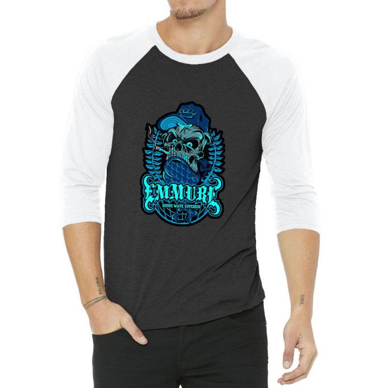 After Oceano Burial Sound Wave Superior Blue Cool 3/4 Sleeve Shirt by GageStoller | Artistshot