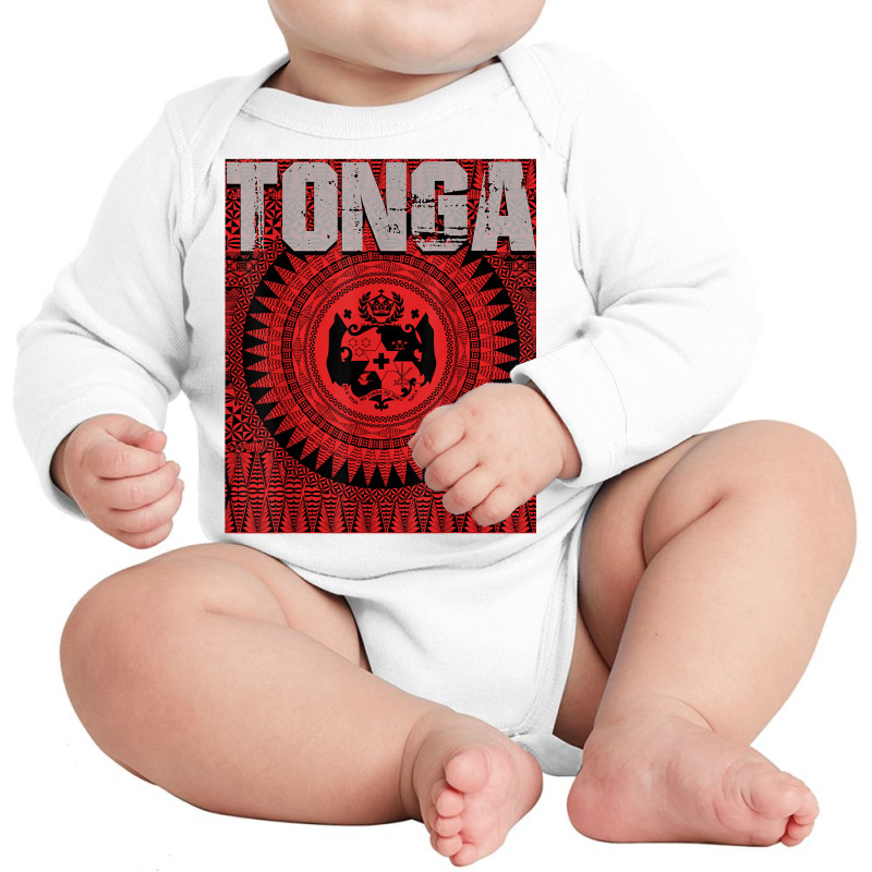 Tonga With Tongan Design And Sila Tonga T Shirt Long Sleeve Baby Bodysuit by chomibe | Artistshot