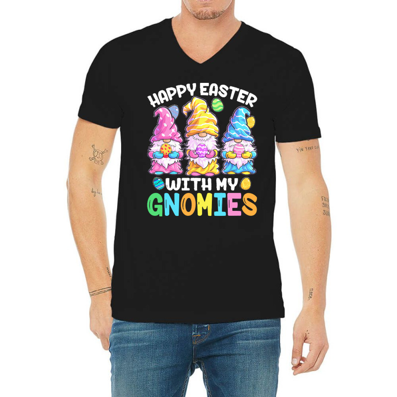 Easter Day Bunny T  Shirt Happy Easter With My Gnomies T  Shirt V-Neck Tee by larmstrong437 | Artistshot