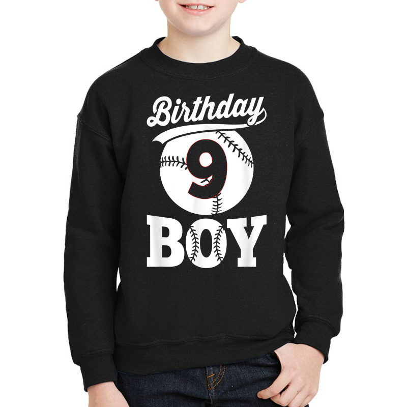 Baseball Ninth 9th Birthday Boy Natal Day T Shirt Youth Sweatshirt by prix5d5gosson | Artistshot