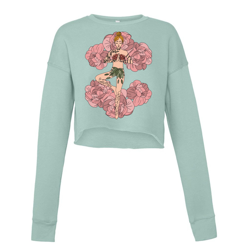 Yoga Girl On Roses Cropped Sweater by My petites beautes | Artistshot