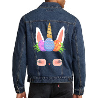 Easter Day T  Shirt Cute Easter Bunny Unicorn Eggs Gifts Kids Toddler Men Denim Jacket | Artistshot