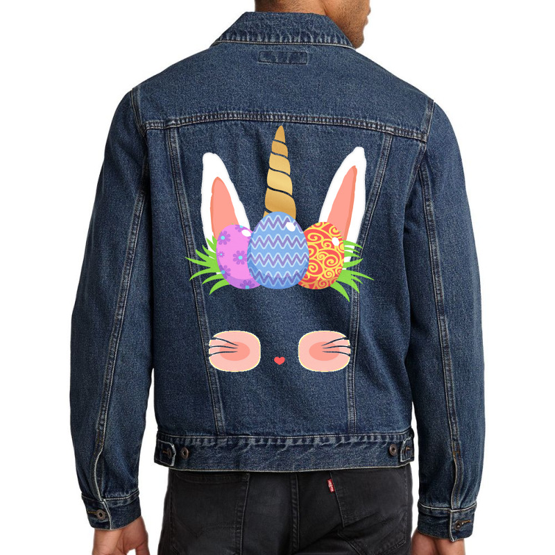 Easter Day T  Shirt Cute Easter Bunny Unicorn Eggs Gifts Kids Toddler Men Denim Jacket by larmstrong437 | Artistshot