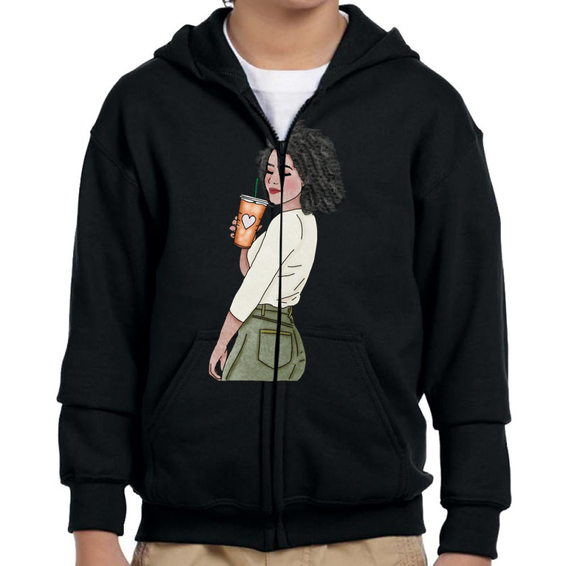 Limited Edition Coffee Girl (3) Youth Zipper Hoodie by michaelyounger19 | Artistshot