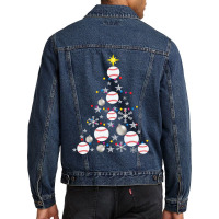 Baseball Baseball Christmas Tree Christmas Lights Baseball Pajama 109 Men Denim Jacket | Artistshot