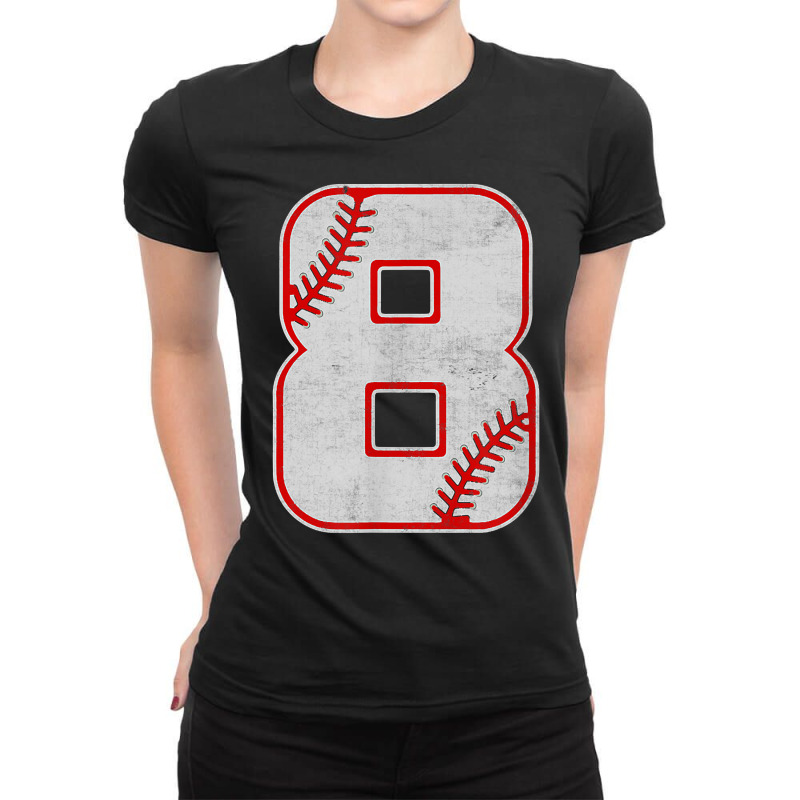 Baseball 8th Birthday Boy Natal Day T Shirt Ladies Fitted T-Shirt by angellacz6cstu | Artistshot