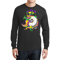 Jester Rainbow Unicorn Design Mardi Gras Mask Costume T Shirt Long Sleeve Shirts | Artistshot