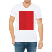 Vertical Stripes Red Zigzag Abstract Pattern V-neck Tee | Artistshot