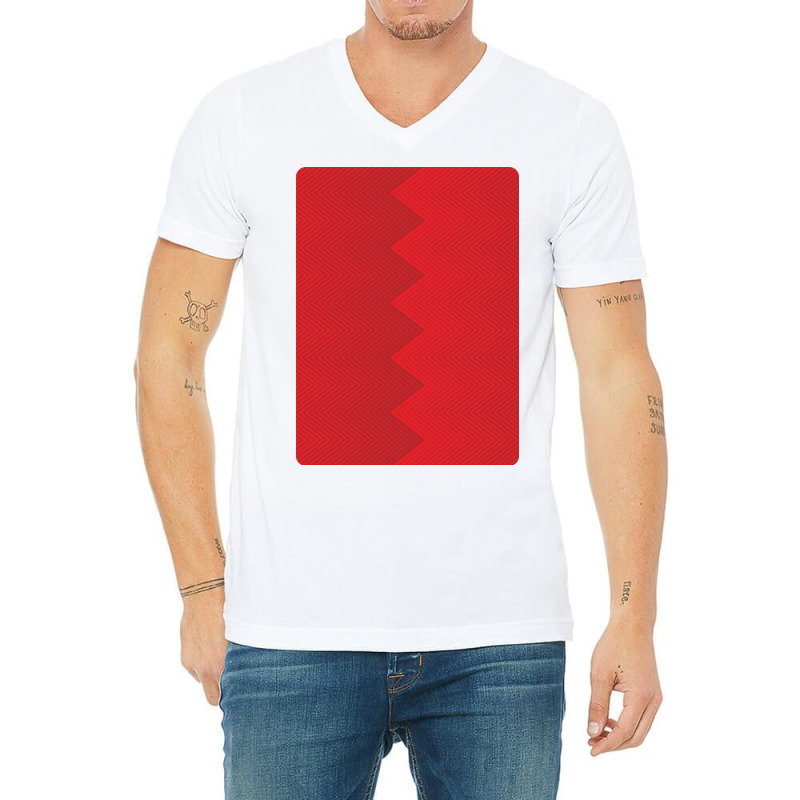 Vertical Stripes Red Zigzag Abstract Pattern V-neck Tee | Artistshot