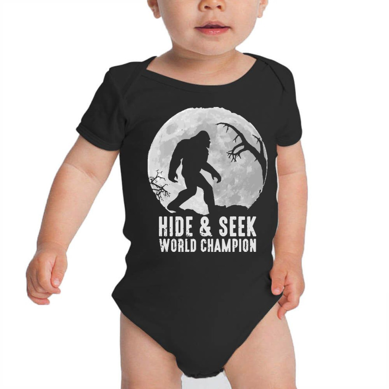 Bigfoot T  Shirt Retro Bigfoot Hide & Seek World Champion 10 Baby Bodysuit by ryan41603 | Artistshot