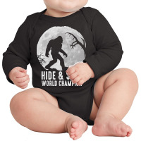 Bigfoot T  Shirt Retro Bigfoot Hide & Seek World Champion 10 Long Sleeve Baby Bodysuit | Artistshot