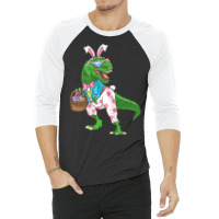 Easter Day T  Shirt Easter T Rex Dinosaur Egg T  Shirt 3/4 Sleeve Shirt | Artistshot