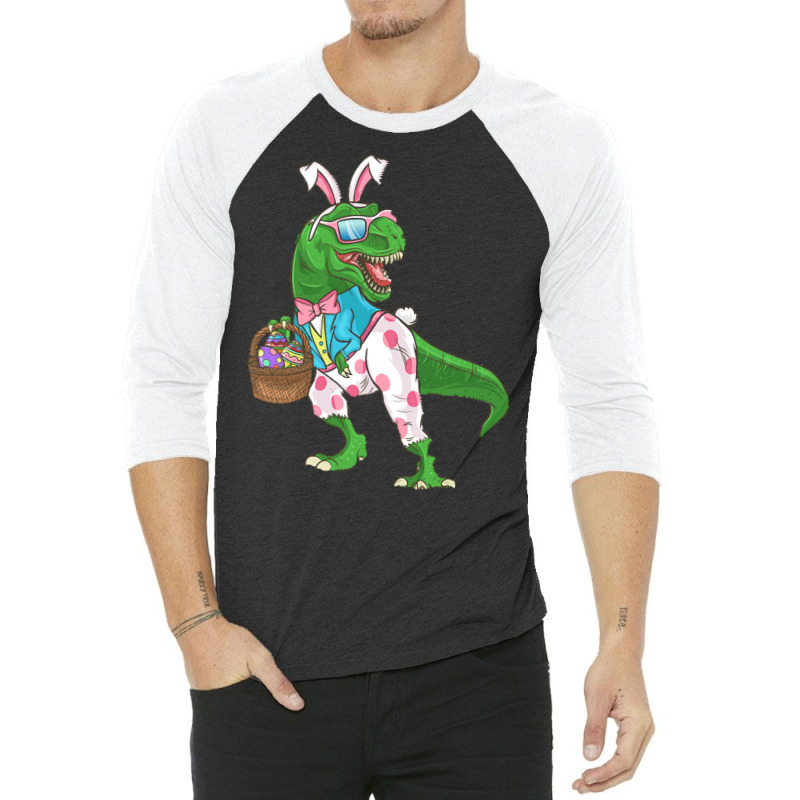 Easter Day T  Shirt Easter T Rex Dinosaur Egg T  Shirt 3/4 Sleeve Shirt by larmstrong437 | Artistshot