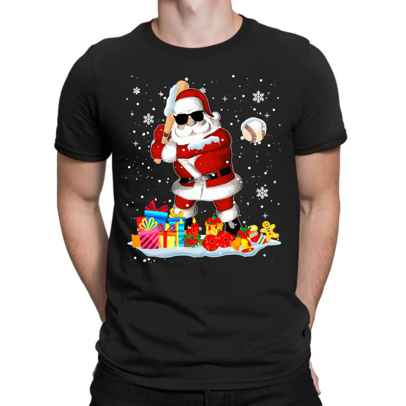 Baseball Santa Playing Baseball Cool Christmas Santa Baseball T-Shirt by Irena D Good | Artistshot