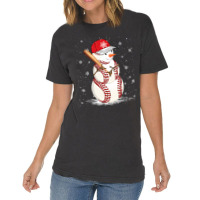 Baseball Sports Baseball Snowman Snowflakes Baseball Bat Christmas Vintage T-shirt | Artistshot