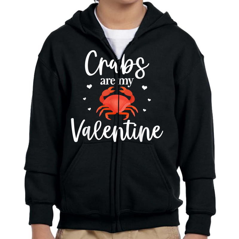 Crab Valentines Day Design For Crab Lover Cool Crustacean T Shirt Youth Zipper Hoodie | Artistshot