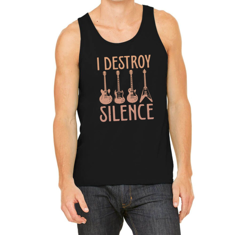 I Destroy Silence – Funny Guitar Tank Top by MiltonLane | Artistshot