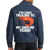 Cute Shrimp Design For Shrimp Lover Seafood Cool Crustacean T Shirt Men Denim Jacket | Artistshot