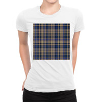 Retro Autumn Winter Plaid Tartan Pattern Tan Beige Black T Shirt Ladies Fitted T-shirt | Artistshot