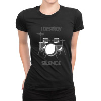 I Destroy Silence 3 Ladies Fitted T-shirt | Artistshot