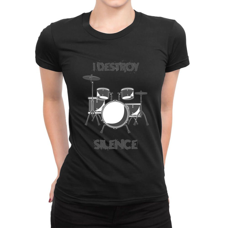 I Destroy Silence 3 Ladies Fitted T-Shirt by nejisaamer | Artistshot